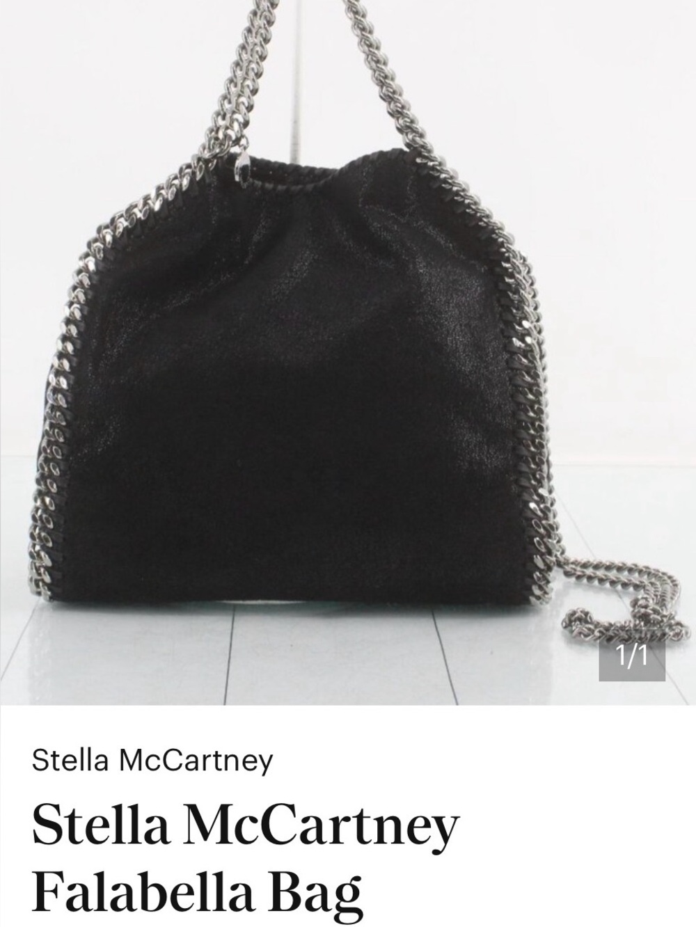 Stella McCartney Black Falabella Chain Shoulder Bag